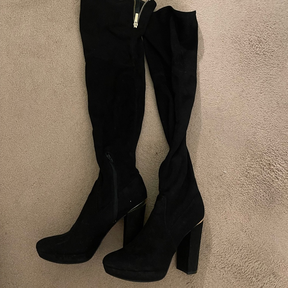 Black knee high boots